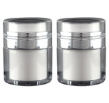 Airless Pump Jar Refillable Travel Containers 30 ml/1 oz. (Clear, 2-Pack)
